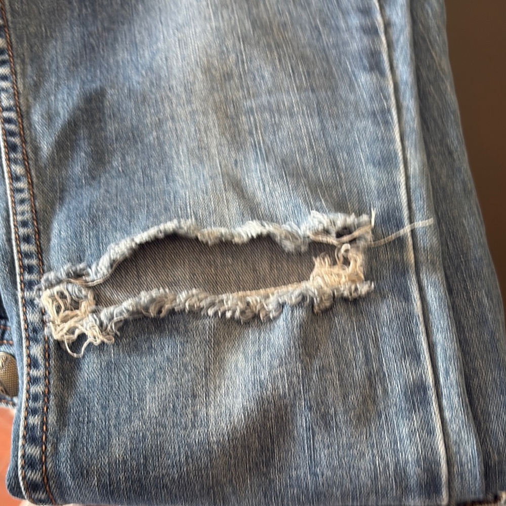 Free People Distressed Blue Denim Jeans